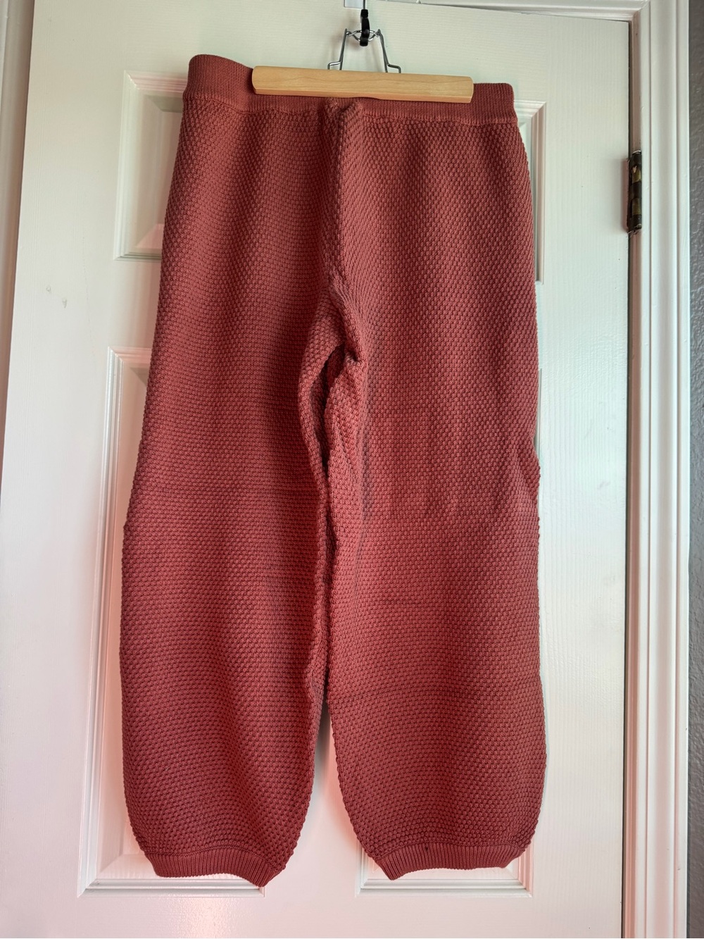 Free People Waffle-Knit Pants & cardigan in Rust